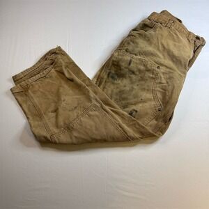 Carhartt Men's Vintage Brown Quilted Lined Double Knee Carpenter Pants 38x32
